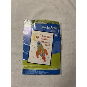 Bucilla My 1st Stitch Counted Cross Stitch Kit Love You To The Moon & Back 46043